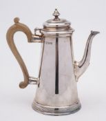 An Elizabeth II silver coffee pot, maker Herbert and Lawrence Parsons, London, 1963:,