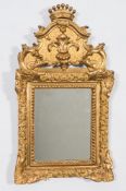 A 19th Century Swedish carved giltwood mirror:,