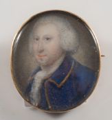Circle of Jeremiah Meyer [1749-1828]-
Miniature portrait of a gentleman:,
