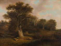 Follower of David Hodgson [19th Century]-
In Kimberley Park, Norfolk:-
oil on canvas
44.5 x 60cm.