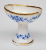 A rare Sèvres porcelain eye bath: painted in blue monochrome with floral garlands by Nicolas