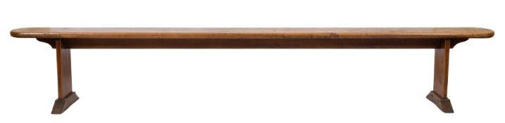 A 19th Century French elm long bench seat:,