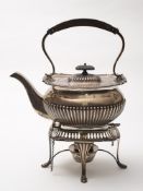 A George V silver kettle, stand and burner, maker William Hutton & Sons Ltd, Sheffield,