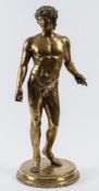 After the Antique, a bronze study of Antinous Pius: mounted on a circular base, 63cm.