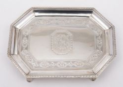 A Victorian provincial silver teapot stand, maker Josiah Williams & Co, Exeter, 1878: monogrammed,
