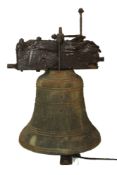 A late Victorian cast bell: by John Taylor, Loughborough, and dated 1898, 31cm. high, 35cm.