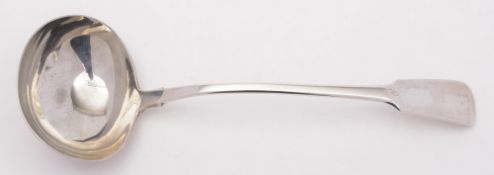 A George IV silver fiddle pattern soup ladle, maker Charles Hollinshead, London, 1822: 32cm.
