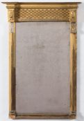 An early 19th Century giltwood and gesso pier mirror:,