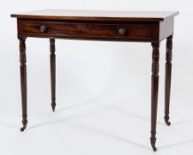 An early 19th Century mahogany and inlaid bow-fronted side table:,