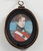 English School-
Miniature portrait of an army officer:,
head and shoulders,