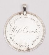 A George III  silver Christmas token, maker TH possibly Thomas Hobbs, London,