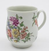 A Worcester small mug: of bell shape with ribbed loop handle,