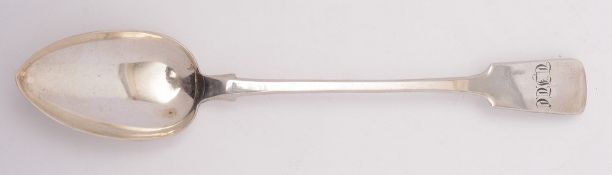 A George IV provincial silver serving spoon, maker William Woodman, Exeter, 1836:, initialled, 31cm.