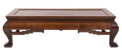 A Chinese hardwood rectangular low table:,