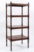 An early 19th Century mahogany rectangular four tier whatnot:,