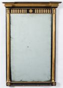 A Regency gilt gesso and ebonised pier mirror:,