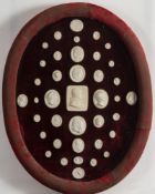A collection of Grand Tour plaster cameo gems: depicting neo-classical and historical figures,