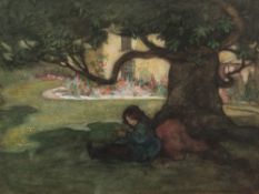 Attributed to Robert James Enraght Moony [1879-1946]-
Under the Tree:-
watercolour
27 x 36cm.