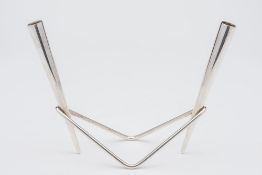 A 20th century Danish sterling silver twin branch candlestick, stamped A Michelsen,