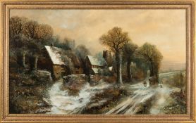 Henry Foster Newey [1858-1933]-
Winter landscape:-
signed bottom right
oil on canvas
89 x 128cm.