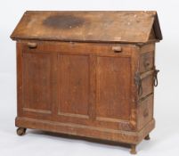A 19th Century pine saddle bench:,