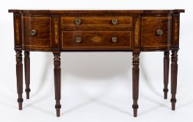 A Regency mahogany and inlaid sideboard:,