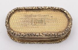 A George IV silver gilt vinaigrette, maker WE, London, 1821: initialled,