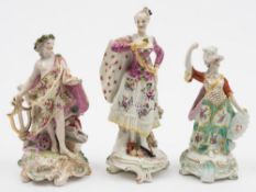 Three Derby figures of a Ranelagh Dancer,