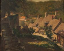 Jacques Weisman [b.1878]-
A village in summer:-
signed
oil on board
29 x 36cm.