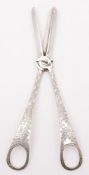 A pair of Victorian silver grape shears, maker Henry Wilkinson & Co, Sheffield,