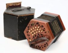 A Lackenal patent concertina: with paper and leather bellows,