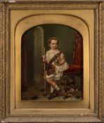Circle of Andrew Geddes [1783-1844]-
A portrait study of a young boy, standing in an interior,
