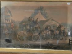 A set of four 19th century coaching prints:, 67 x 44cm.