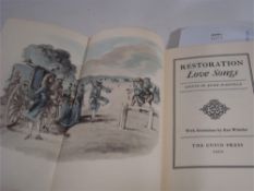 HADFIELD, John - Restoration Love Songs,: Ill. Rex Whistler, qtr. cl, 8vo., (600) Cupid Pr.1950.