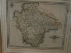 CARY, John - Devonshire : hand coloured map, 260 x 215 mm, framed & glazed., 1793.