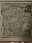 KITCHEN, Thomas - Devonshire : hand coloured map, 210 x 180 mm, framed and glazed. c1780s.