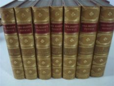 BINDINGS : Eliot, George - ' Novels ', 7 vol set, half tan calf contrasting red morocco labels,