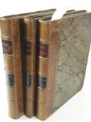 PARKINSON, James : Organic Remains of a Former World - 3 vols, 54 hand tinted plates, half calf,