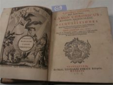 MARSHAM, Sir John  - Canon Chronicus, : frontispiece, calf, 4to.