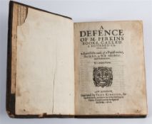 WOTTON, Antony - A Defence of M. Perkins Booke, Called a Reformed Catholike : cont. calf, 4to, 1606.