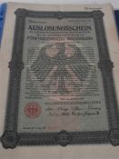 German Bond and Share certificates : in a modern blue folder, c1890-1920.
(17).