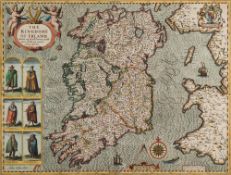 SPEED, John : The Kingdome of Irland [Ireland], hand coloured map, 505 x 385 mm, Sudbury & Humble,