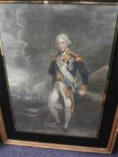 ENGLISH SCHOOL - Lord Horatio Nelson,: hand-coloured mezzotint, 590 x 395mm, attractive gilt frame,