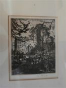 * Sir Frank William Brangwyn [1867-1956]-
Canal Ghent:-
etching,