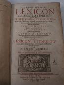 SCAPULA, Johannes : Lexicon Graeco-Latinum - contemporary stamped binding over wooden boards, folio,