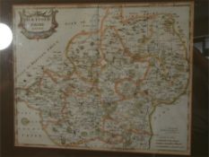 MORDEN, Robert : Hertfordshire - hand coloured map, 445 x 370 mm, f & g, c1695.