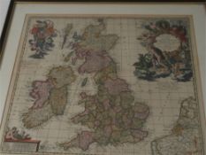 VISSCHER, Nicolaus - Magnae Britanniae : hand coloured map, 560 x 465 mm, f & g, c1690.