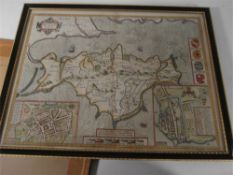 SPEED, John - Wight Island (Isle-of Wight),: hand-coloured map, 505 x 385mm., English text, c.