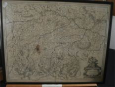MERCATOR, Gerald - Bavaria Ducatus : uncoloured map, 495 x 380 mm, framed & glazed, staining,