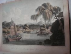 BARROW, John - Travels in China,: 7 hand-col. plates, cf. re-bkd., 4to., lacking frontispiece, 1804.